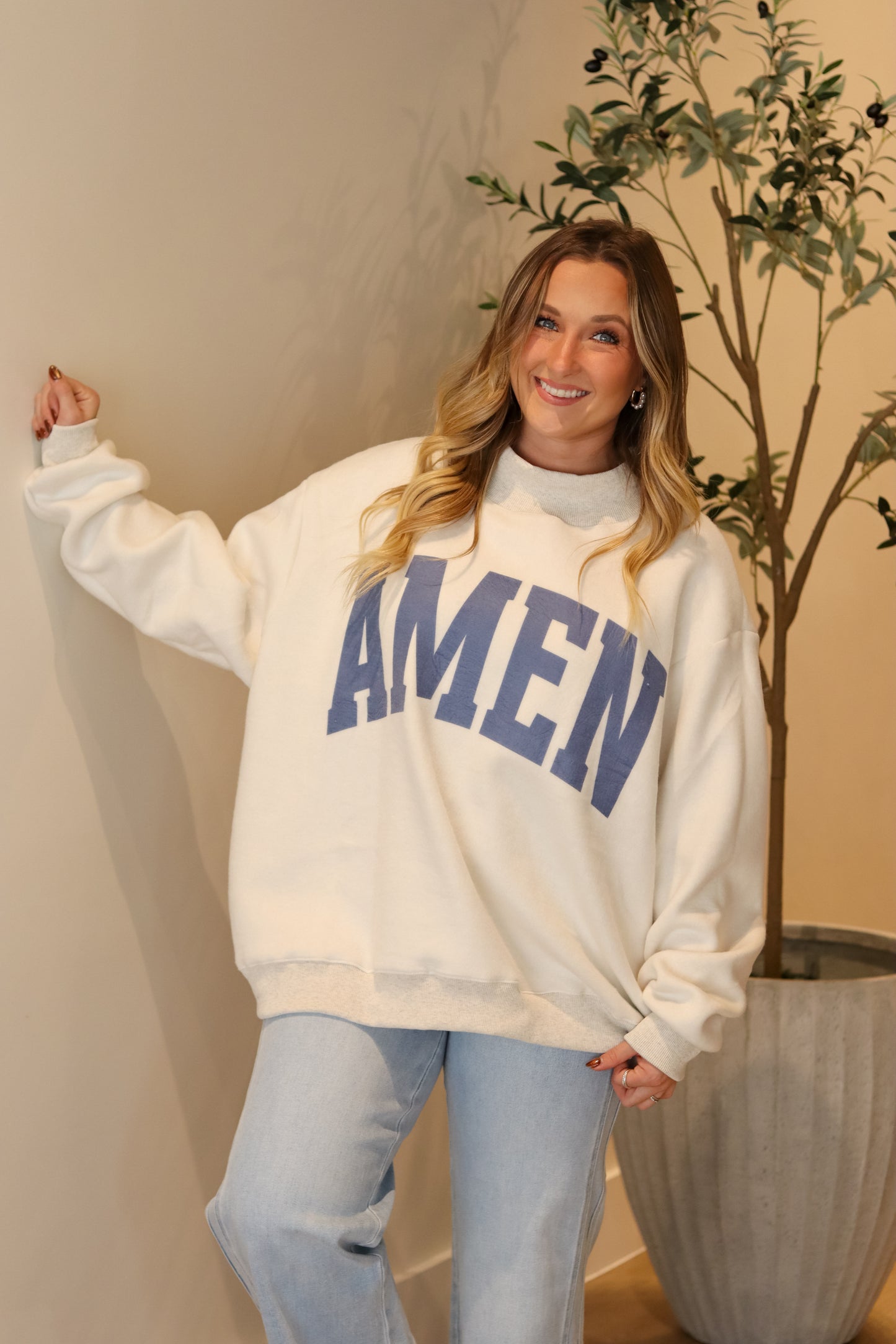 'WWJD & AMEN' Mock Neck Sweatshirt (Reversible)