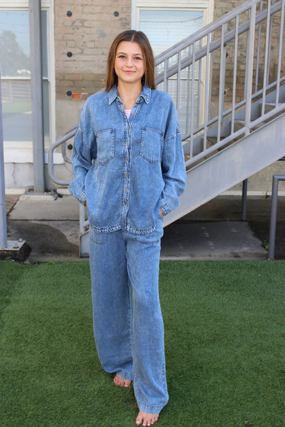 Veda Chambray Button Down