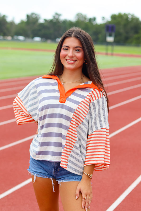 Griffin Striped Polo Top