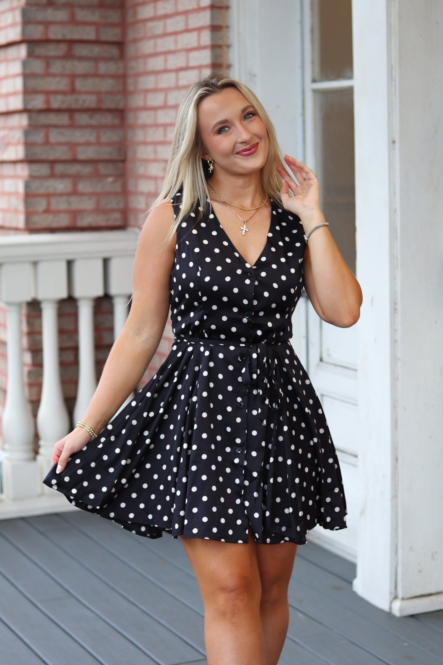 Poised Polka Dot Mini Dress