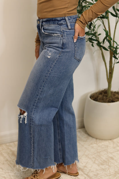 Lily High Rise Crop Wide Leg Jeans