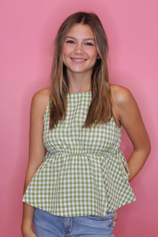 Savannah Gingham Baby doll Top