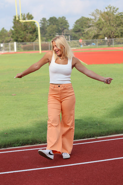 Miranda High Waisted Jeans - Tangerine