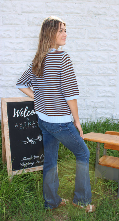 Inez Striped Crew Neck