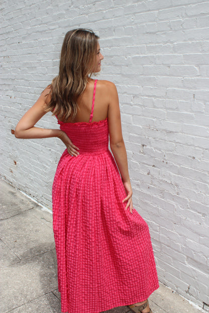 Love Song Gingham Maxi Dress