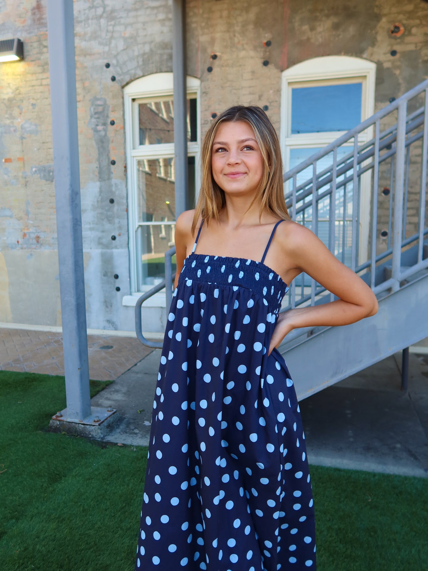 Patriotic Polka Dot Maxi Dress