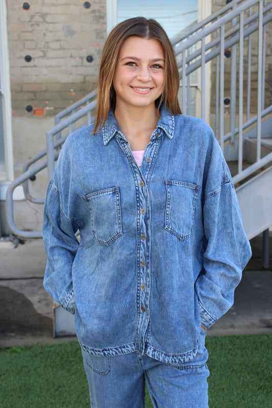 Veda Chambray Button Down