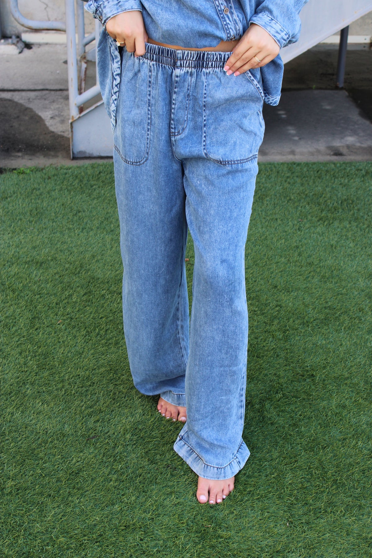 Veda Chambray Wide Leg Paints
