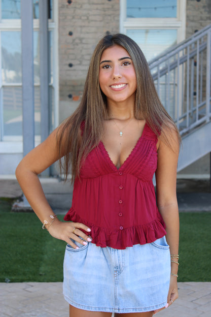 Lenora Lace Trim Top