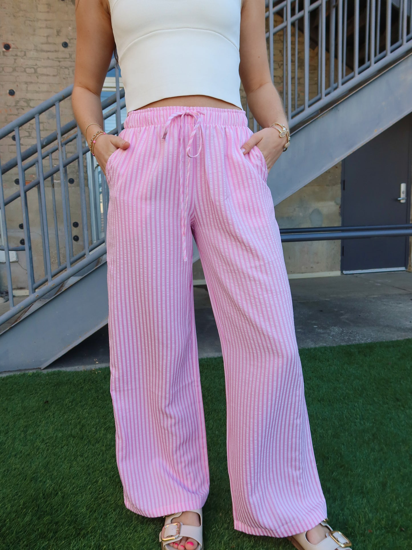 Drift Drawstring Striped Pants