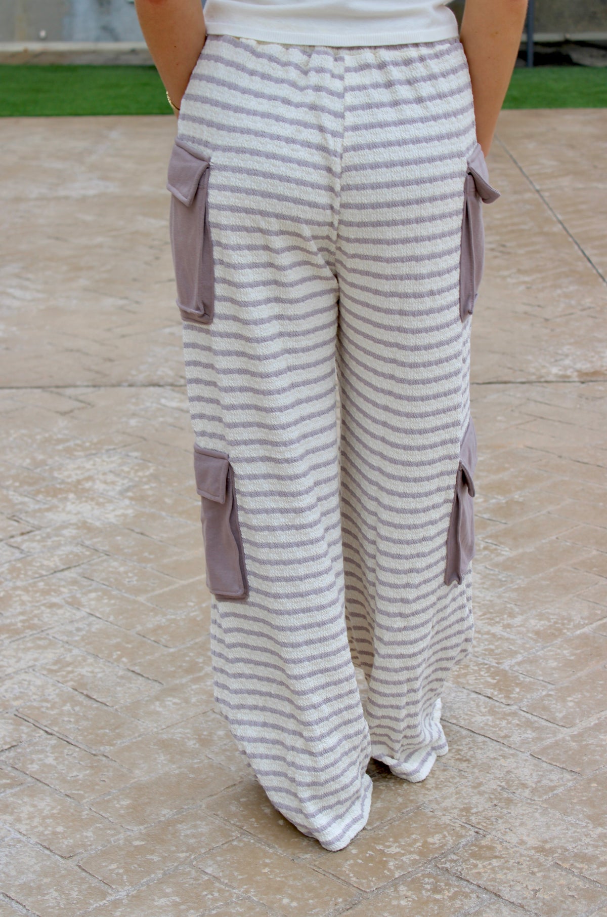 Mick Stripe Cargo Wide Leg Pants