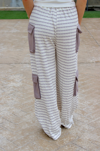 Mick Stripe Cargo Wide Leg Pants
