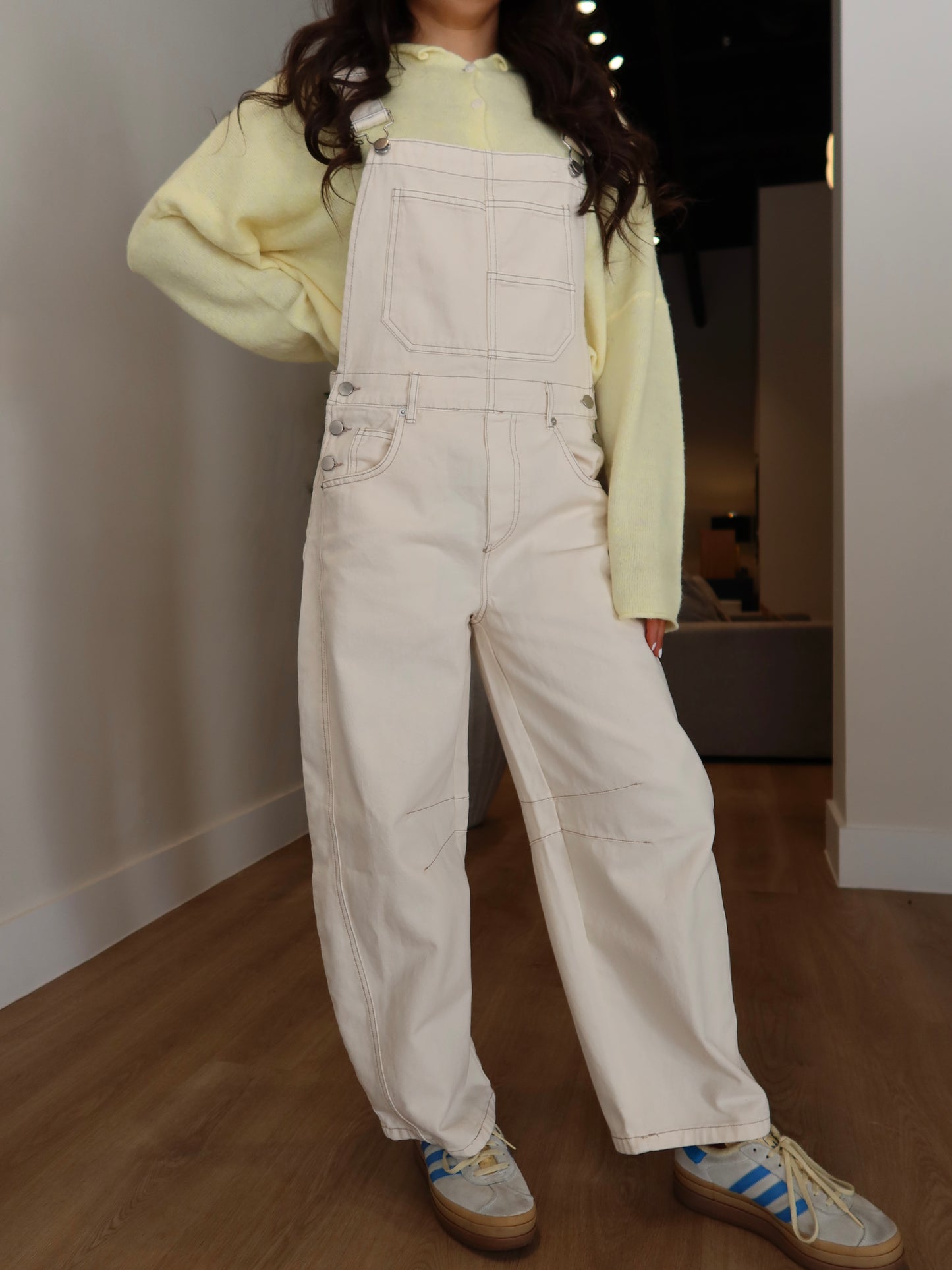 Ari Wide Leg Barrel Overalls
