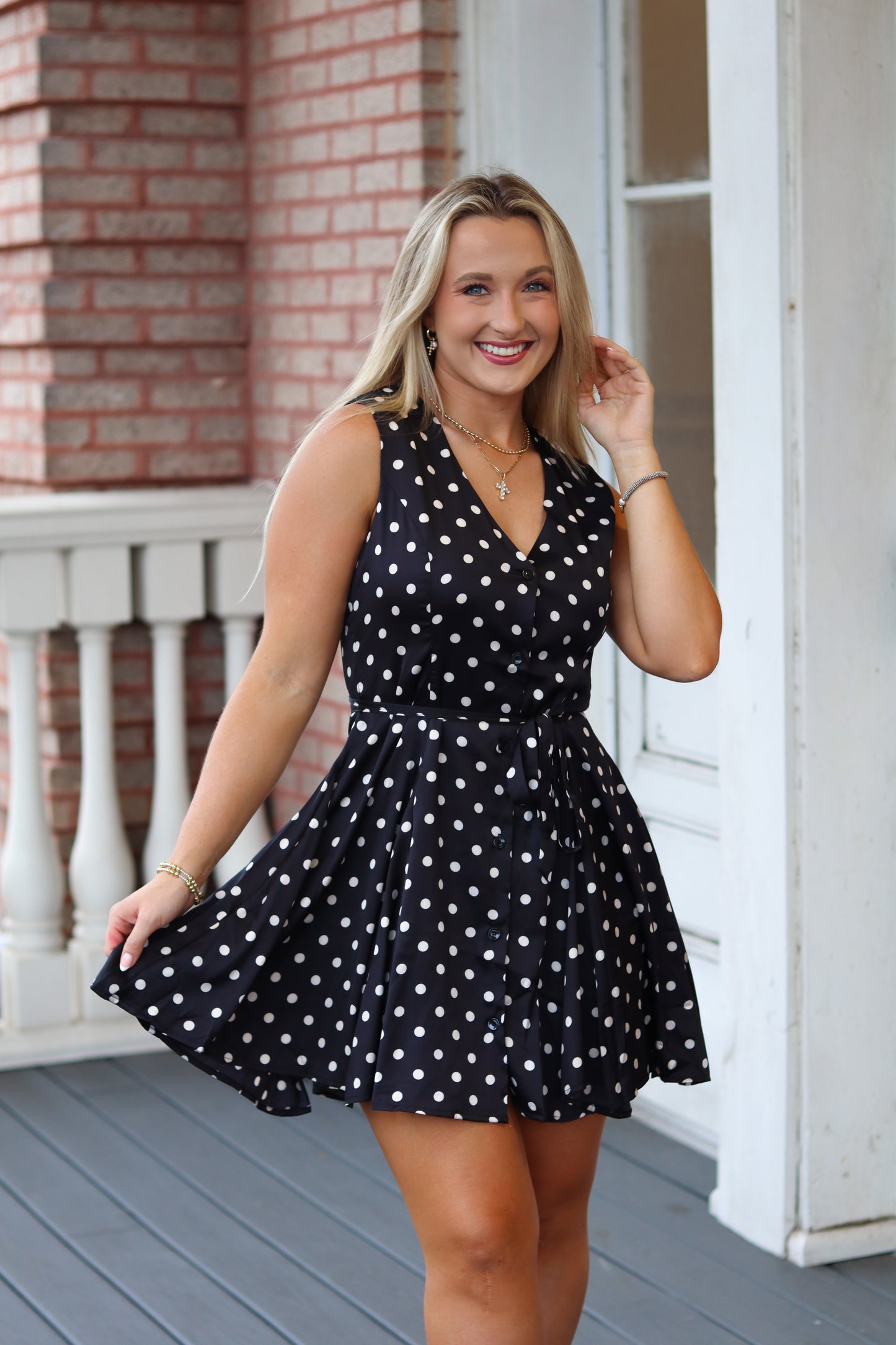 Poised Polka Dot Mini Dress