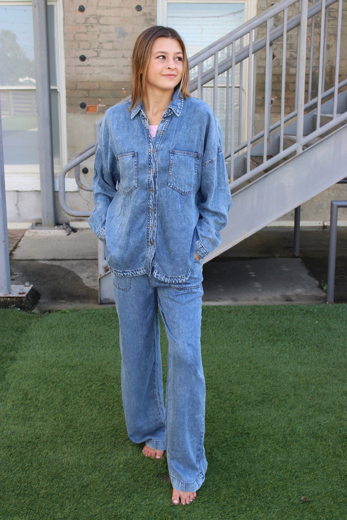 Veda Chambray Wide Leg Paints