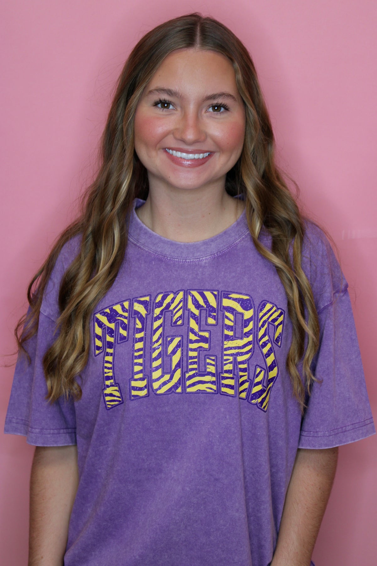 Tigers Vintage Washed Purple Tee