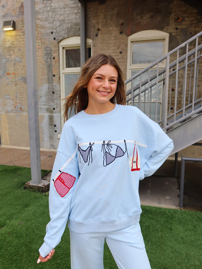 Just Beachy Crewneck - Light Blue