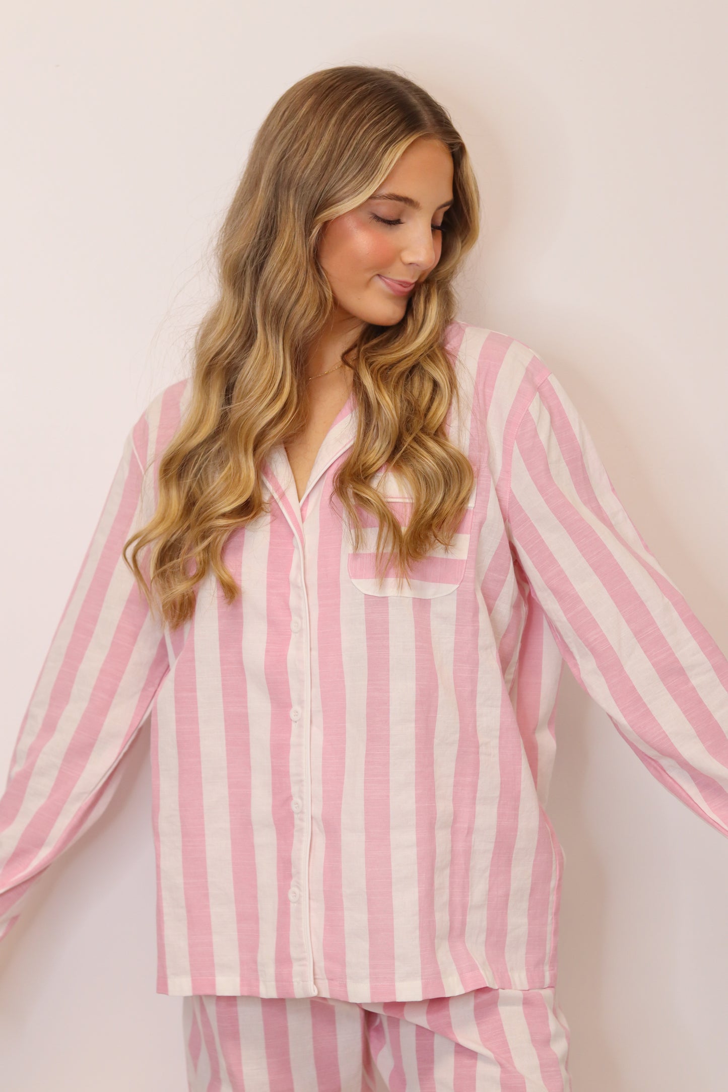 Birthday Suit Striped Pajama Set