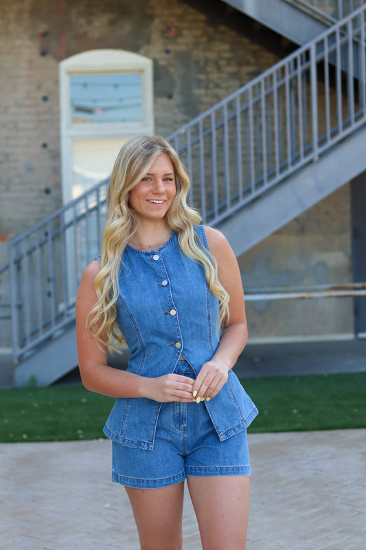 Harlee Denim Short Set