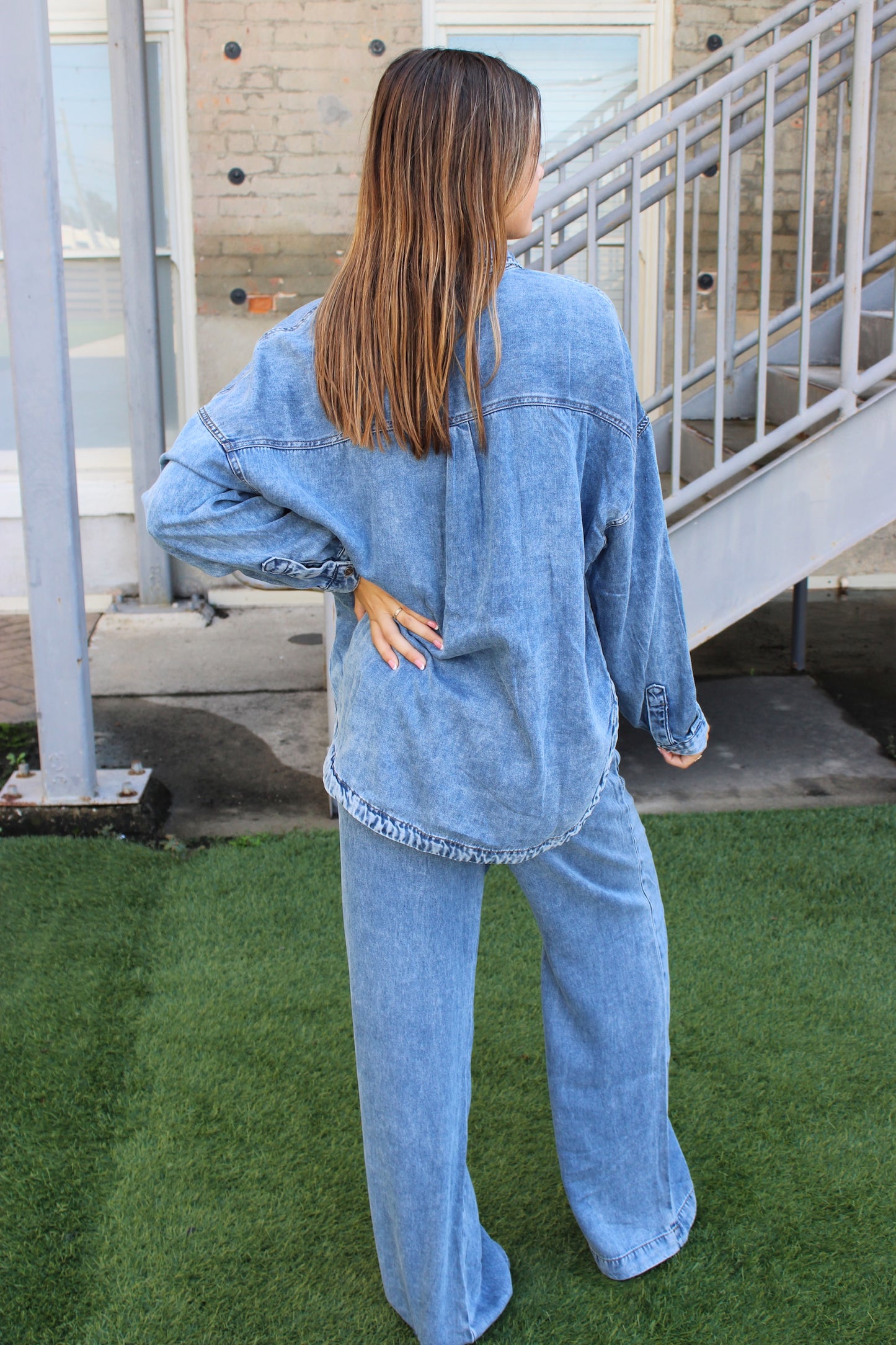 Veda Chambray Wide Leg Paints