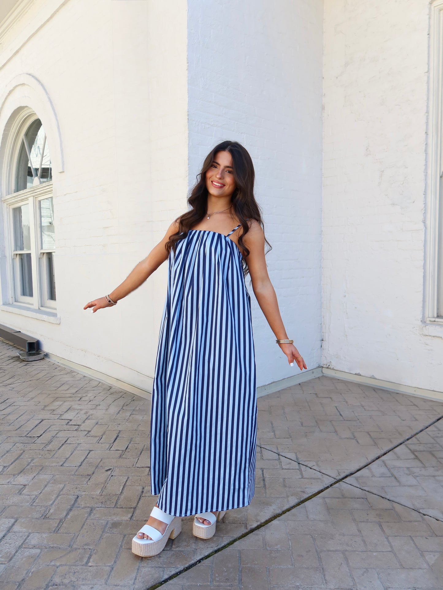 Eadie Striped Midi Dress