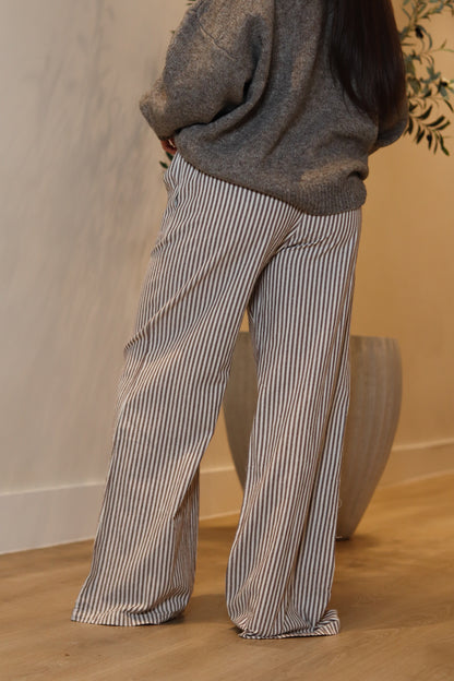 Kenna Striped Pants - Brown
