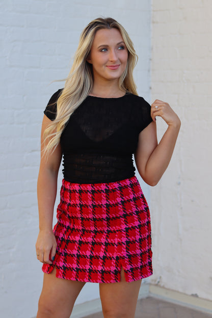 Upper East Side Tweed Mini Skirt