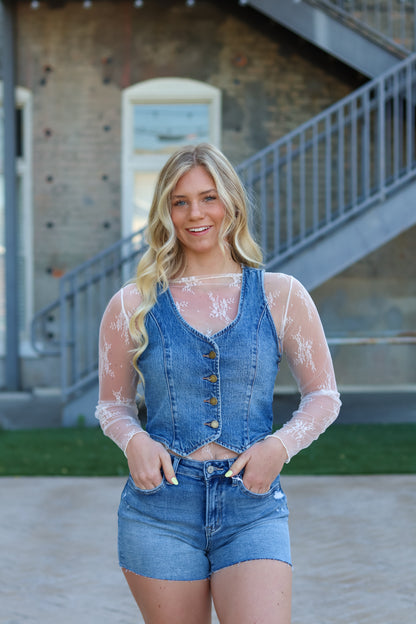 Paisley Denim Vest