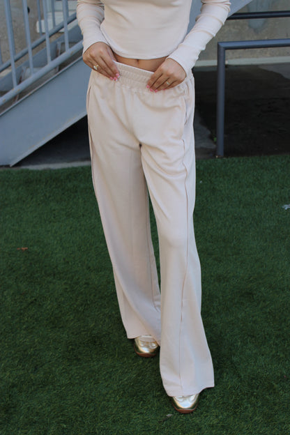 Reese Knit Lounge Pants - Light Khaki