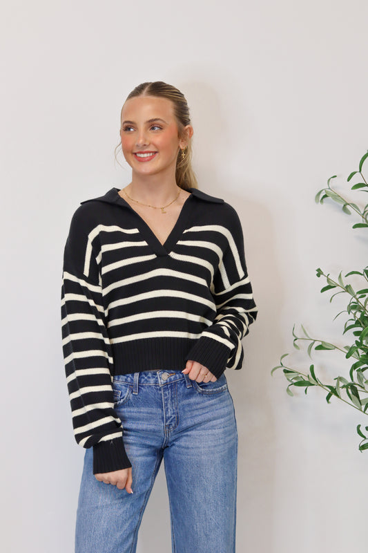 Alina Sweater - Black & Cream