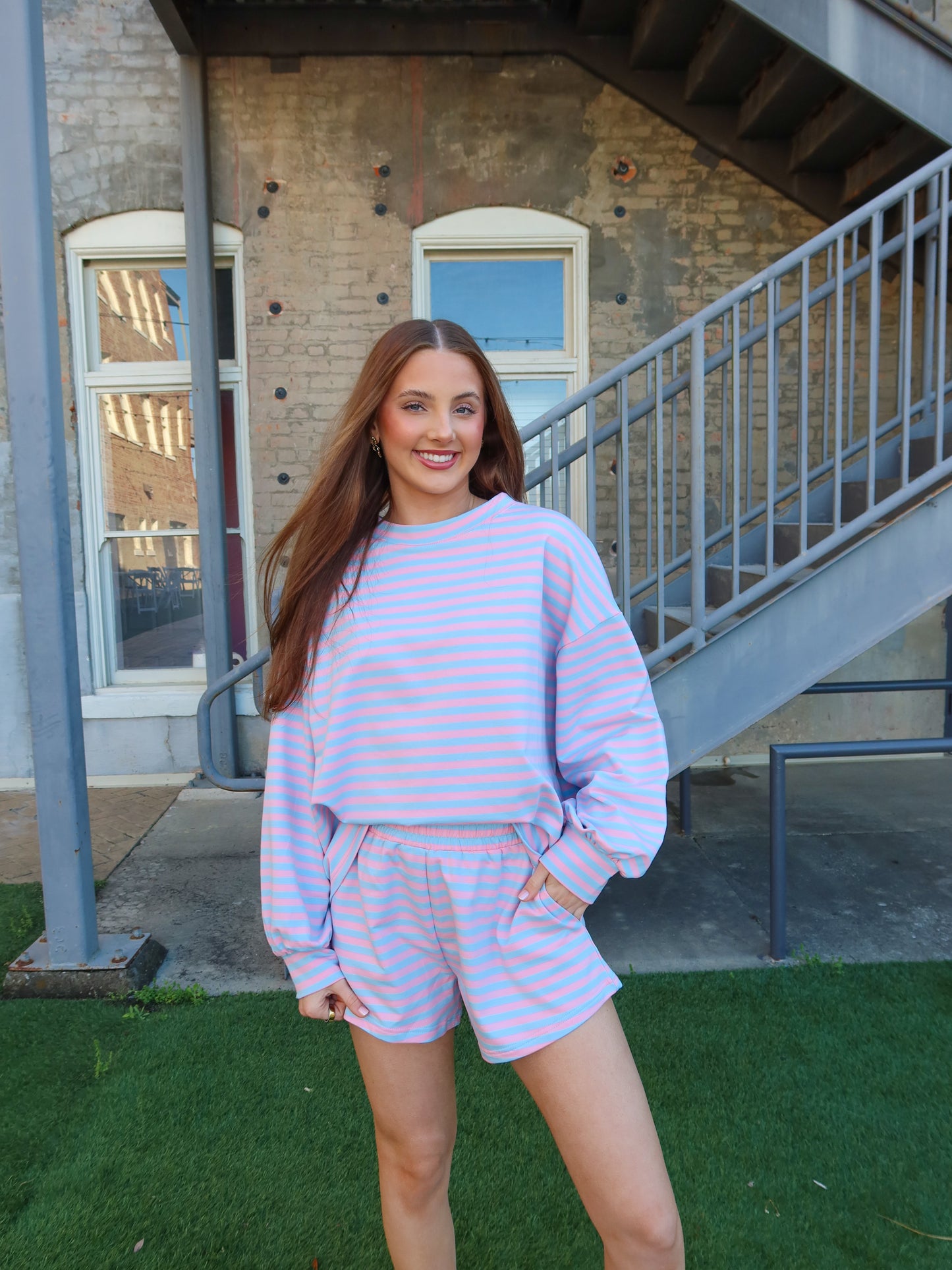 Indie Striped Short Set