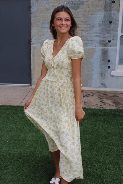 Churchhill Midi Dress - Butter Yellow