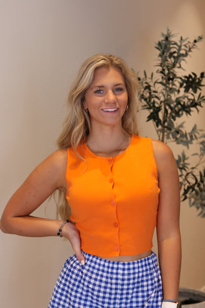 Mia Button Up - Orange