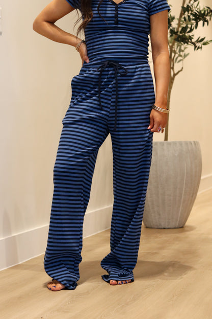 Lottie Striped Pants - Blue
