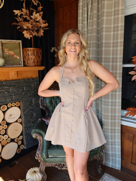 Cider Halter Mini Dress