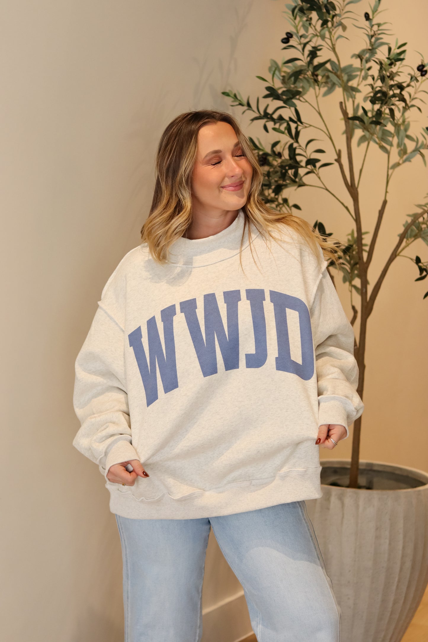 'WWJD & AMEN' Mock Neck Sweatshirt (Reversible)