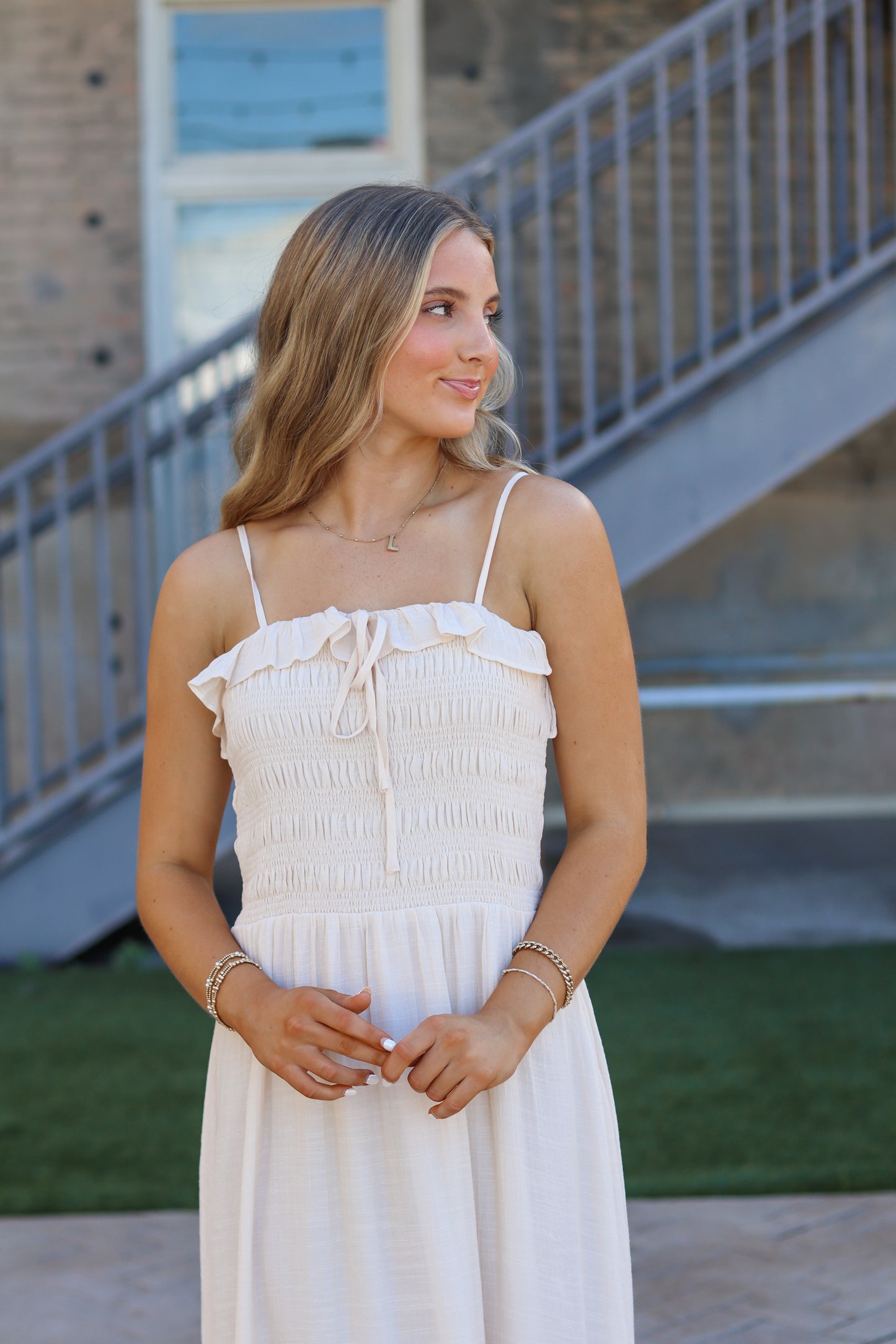 Smocked Midi Dress