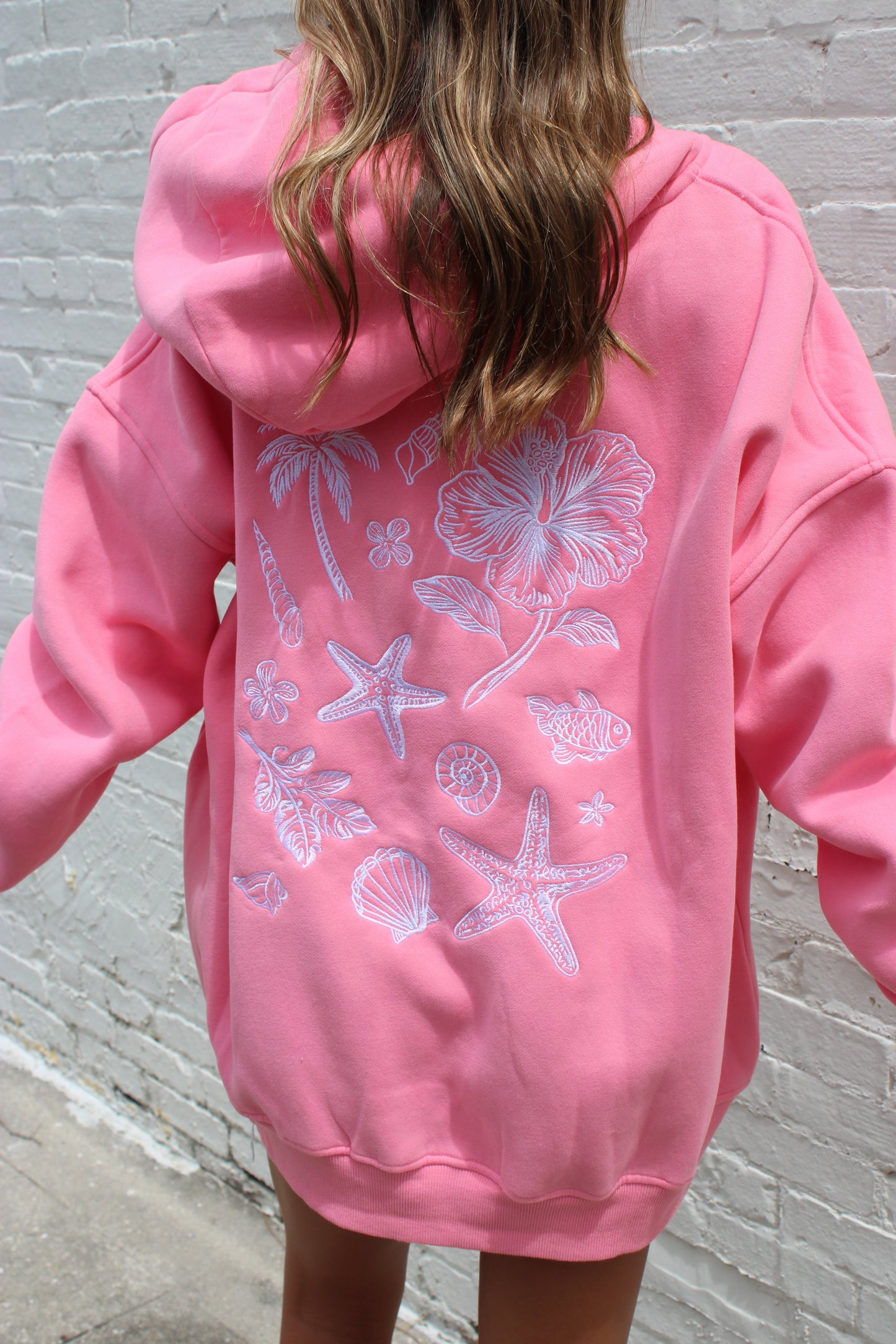 Hibiscus Pink Tropical Hoodie