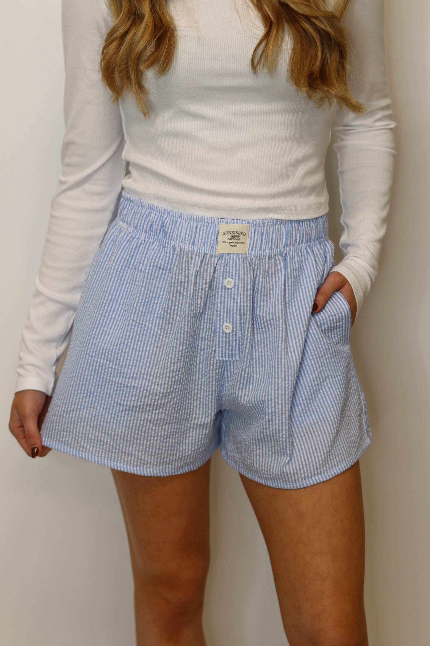 Everyday Boxer Shorts - Blue Seersucker