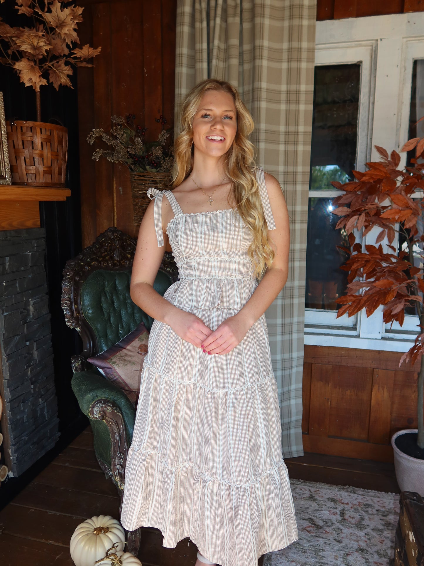 Mable Gingham Midi Skirt
